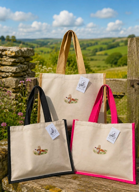 Embroidered Gamebird Strong Jute Bags