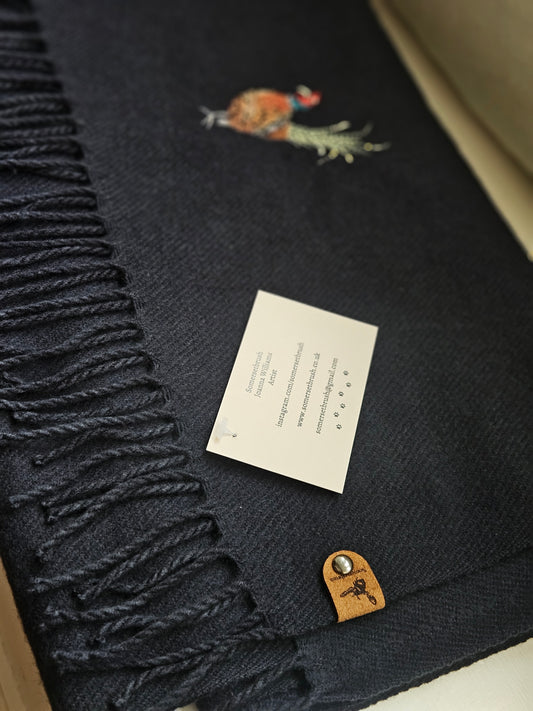 Embroidered Pheasant Scarves
