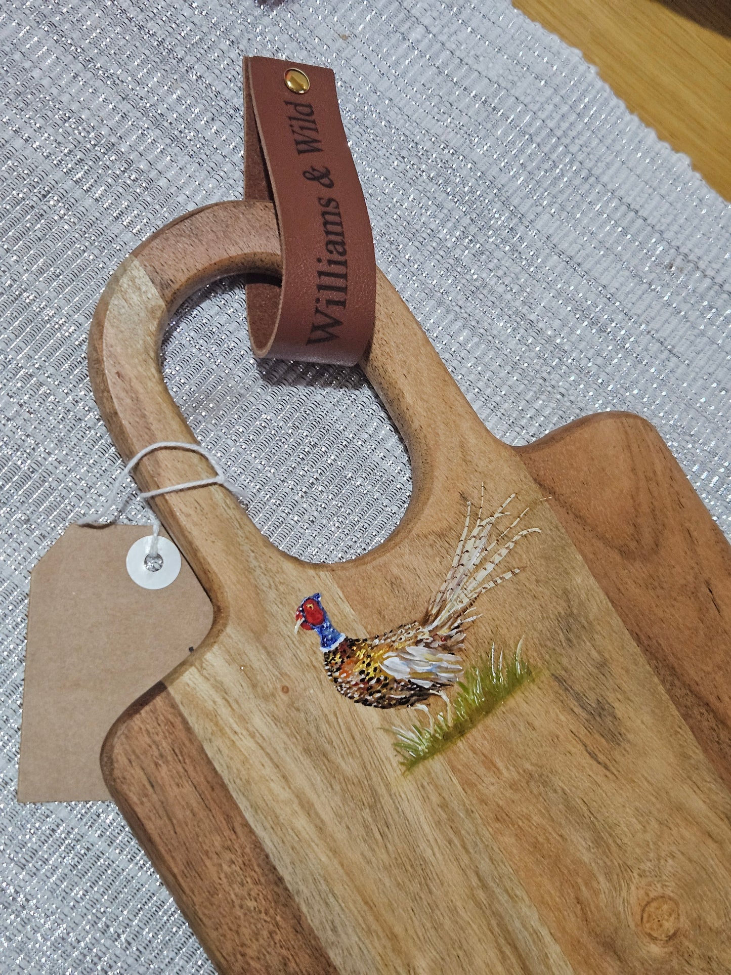 Long Hand Painted Pheasant Serving Board