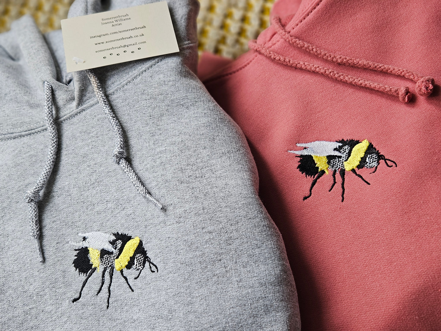Embroidered bumble bee hoodies