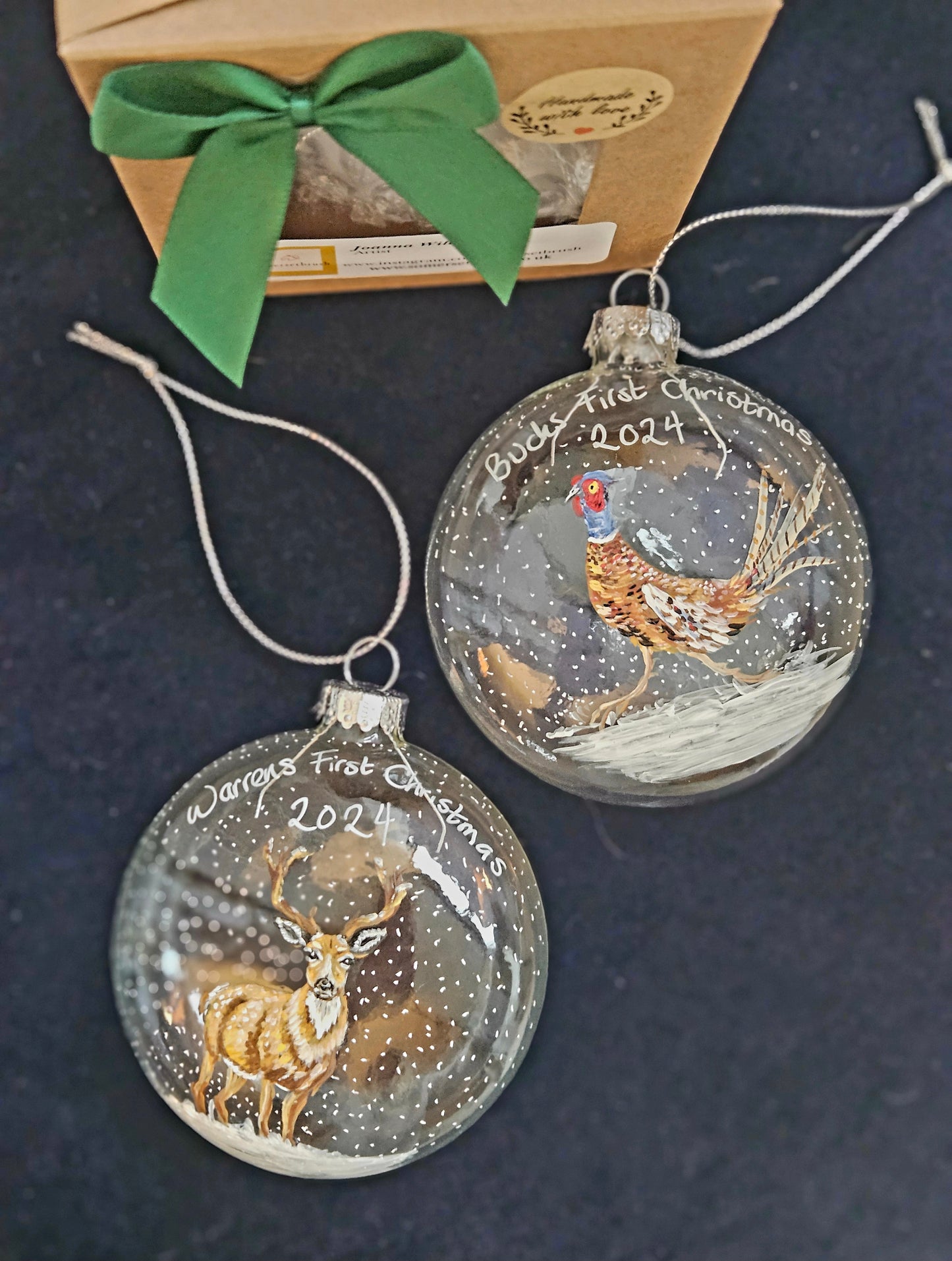 COUNTRYSIDE ANIMALS Glass Boxed Baubles (Personalisation Available)