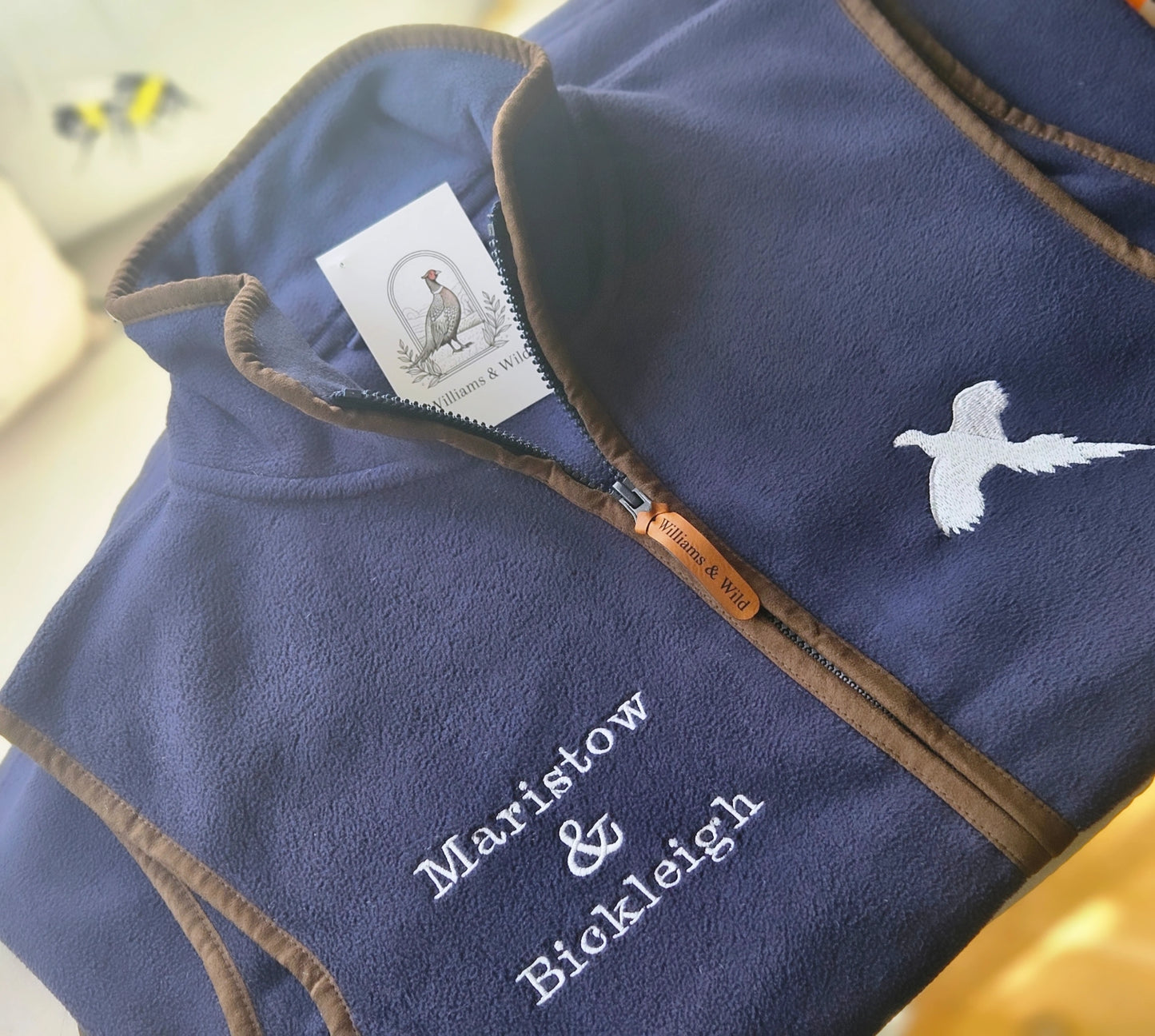 Embroidered FLYING WHITE PHEASANT Gilet -  (Women's)