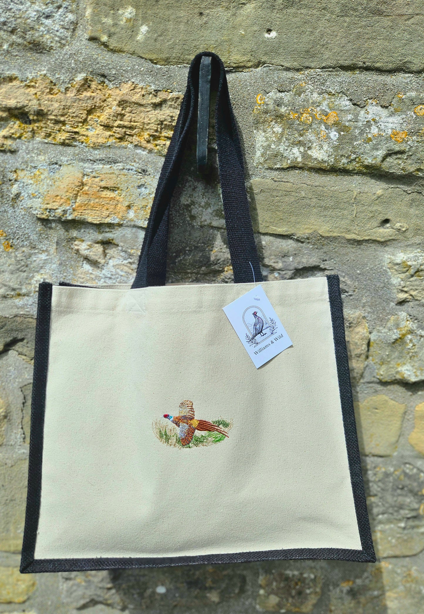 Embroidered Gamebird Strong Jute Bags