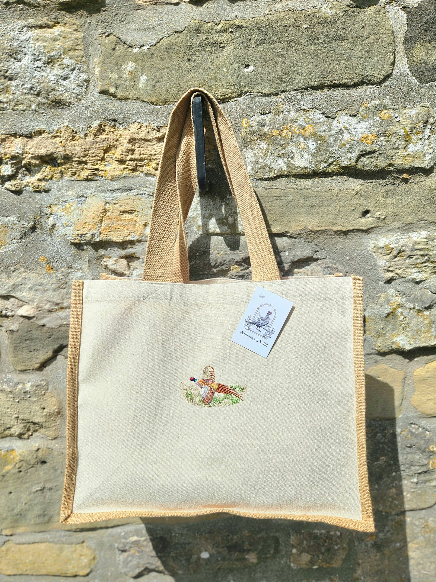 Embroidered Gamebird Strong Jute Bags
