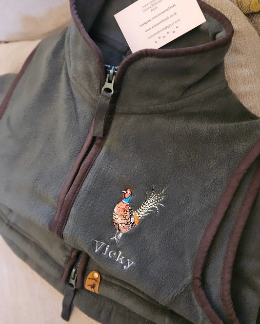 Embroidered Pheasant Gilet -  (women's)