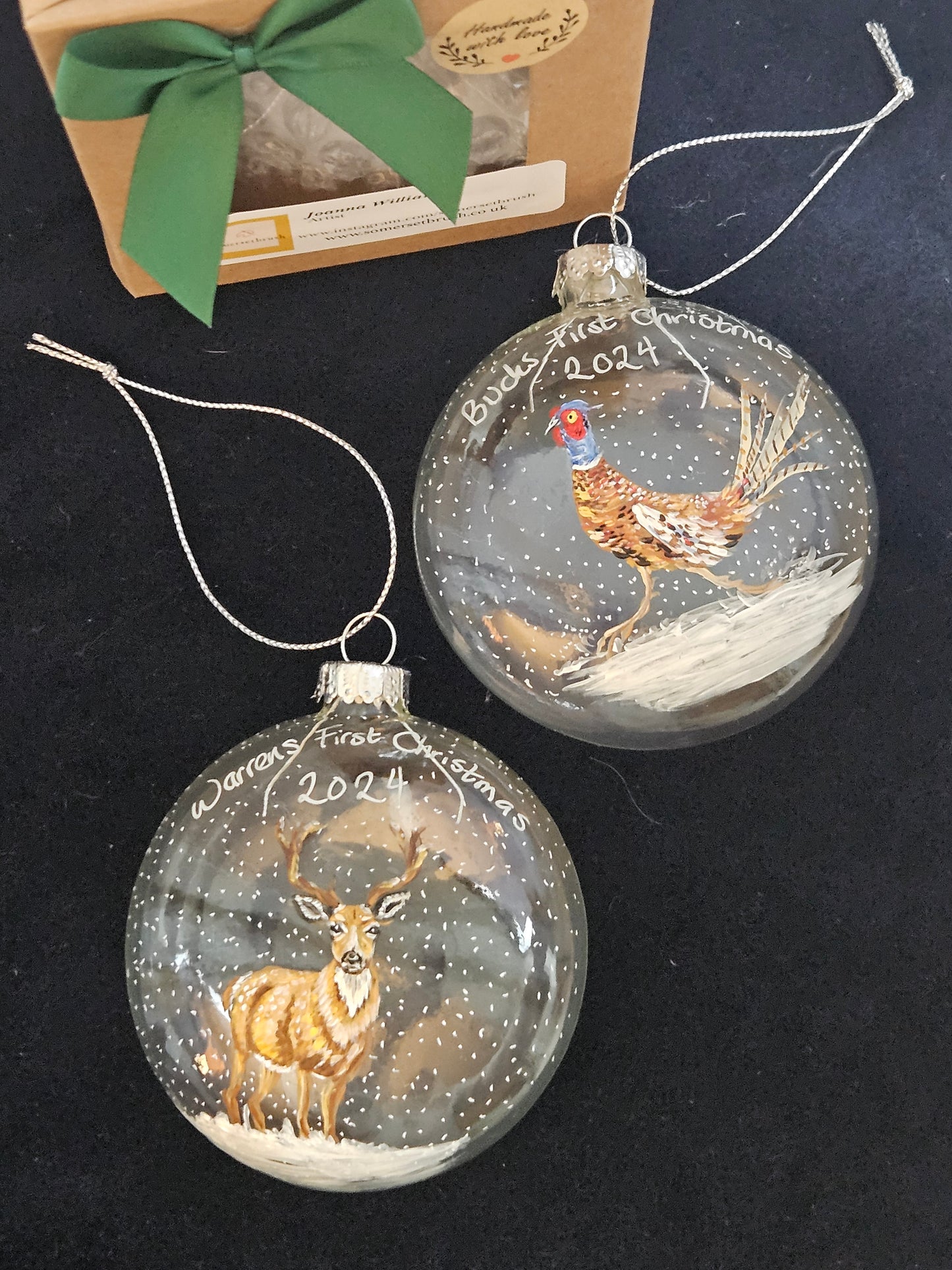 COUNTRYSIDE ANIMALS Glass Boxed Baubles (Personalisation Available)