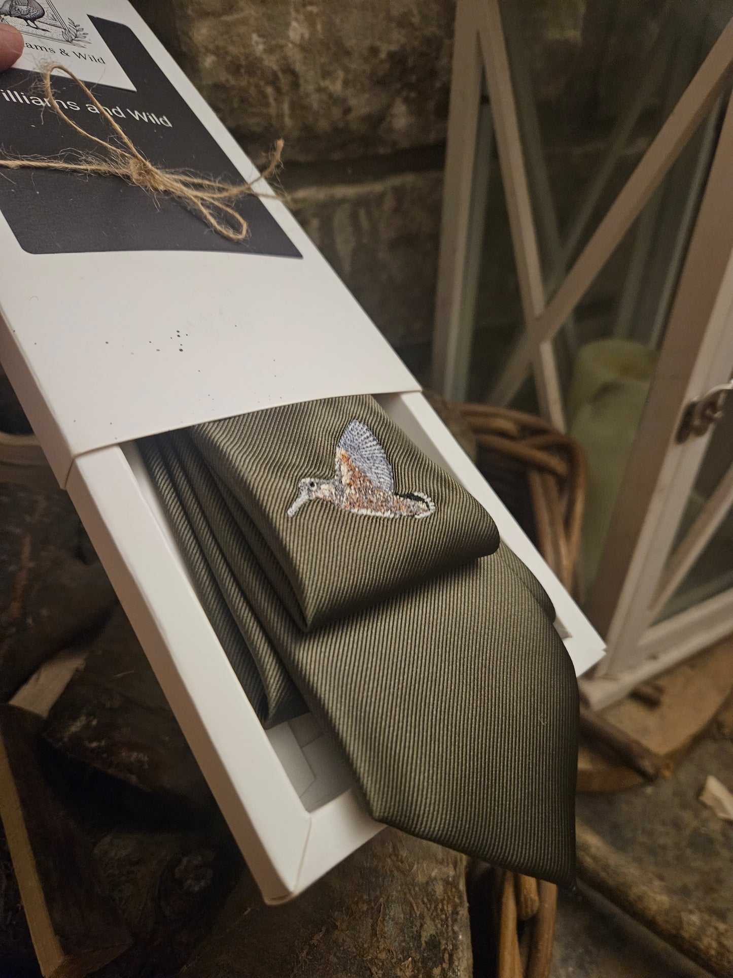 Embroidered Gamebird Silk Boxed Ties