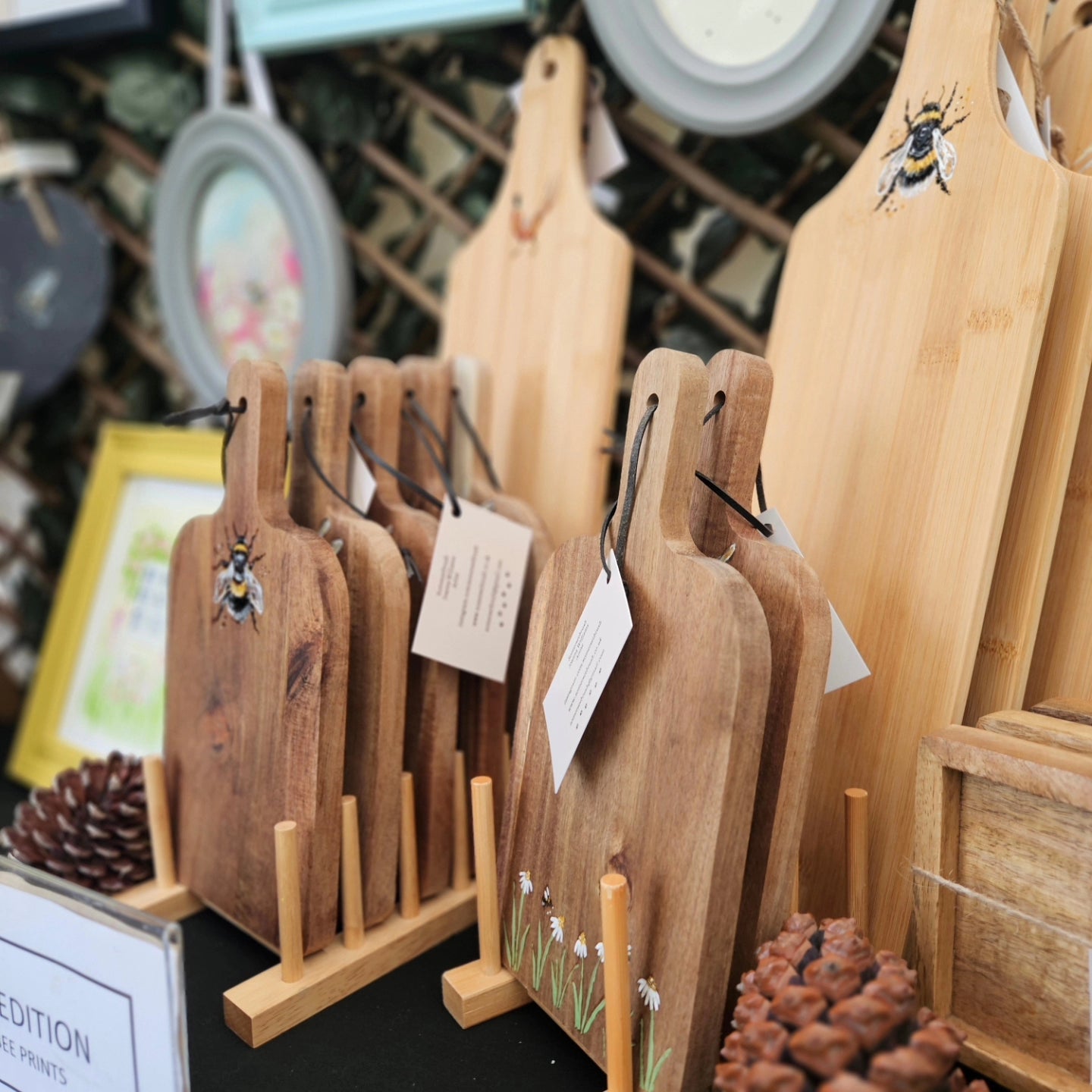 Bee Acacia Wooden Hand Painted Small Boards