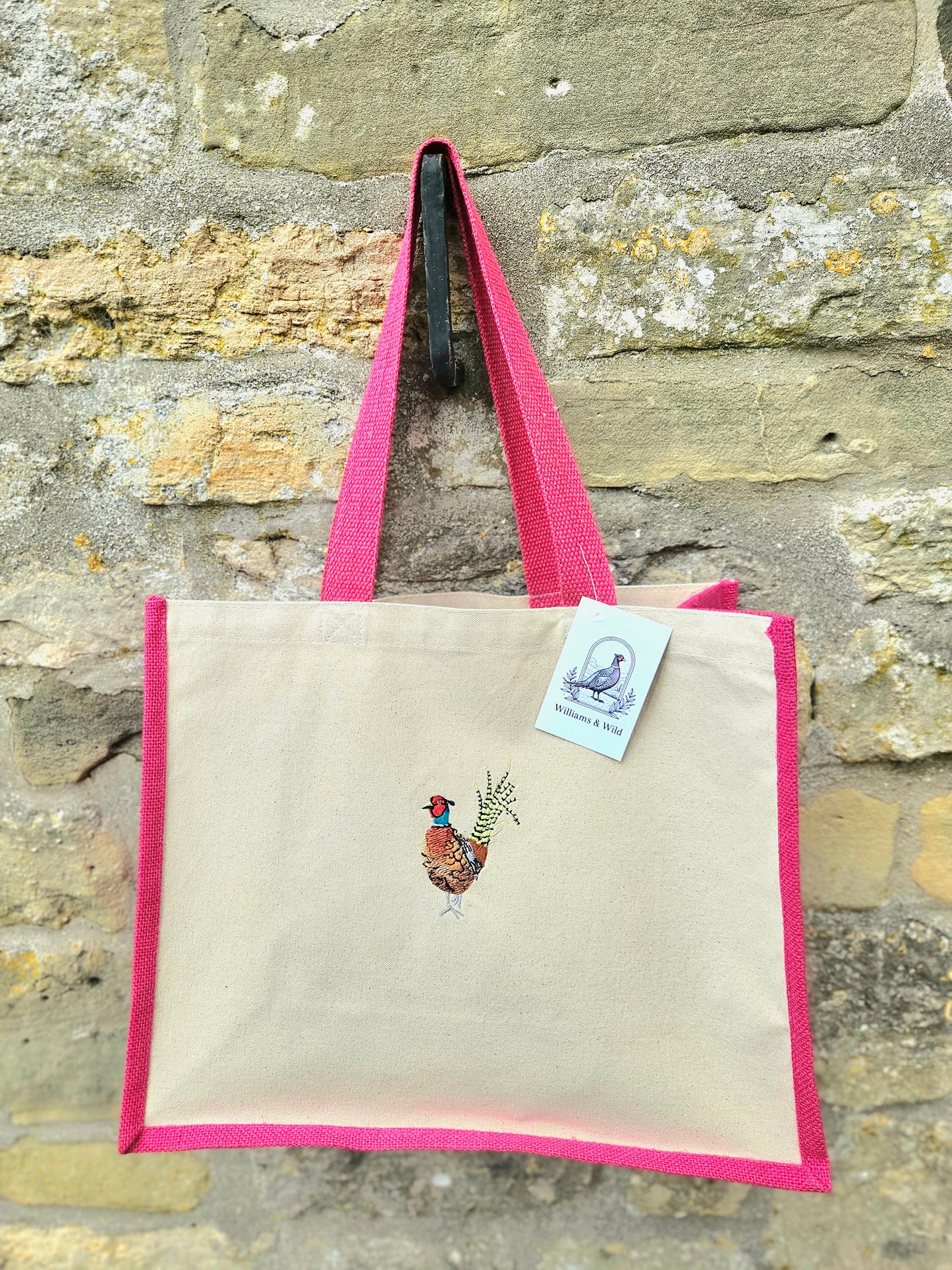 Embroidered Gamebird Strong Jute Bags