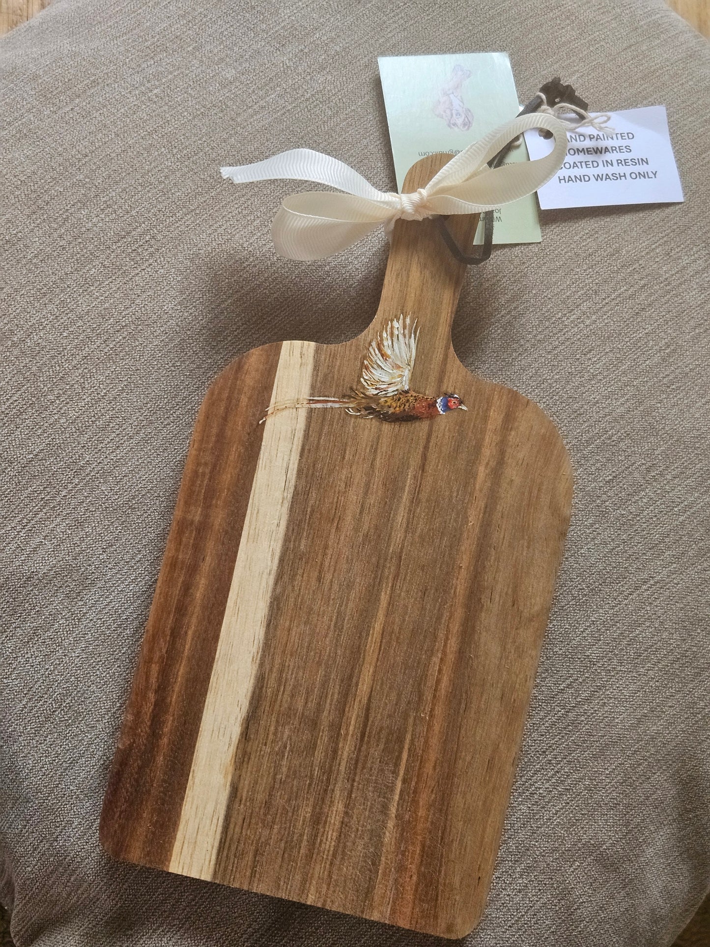 Hand Painted Pheasant Small Serving Board