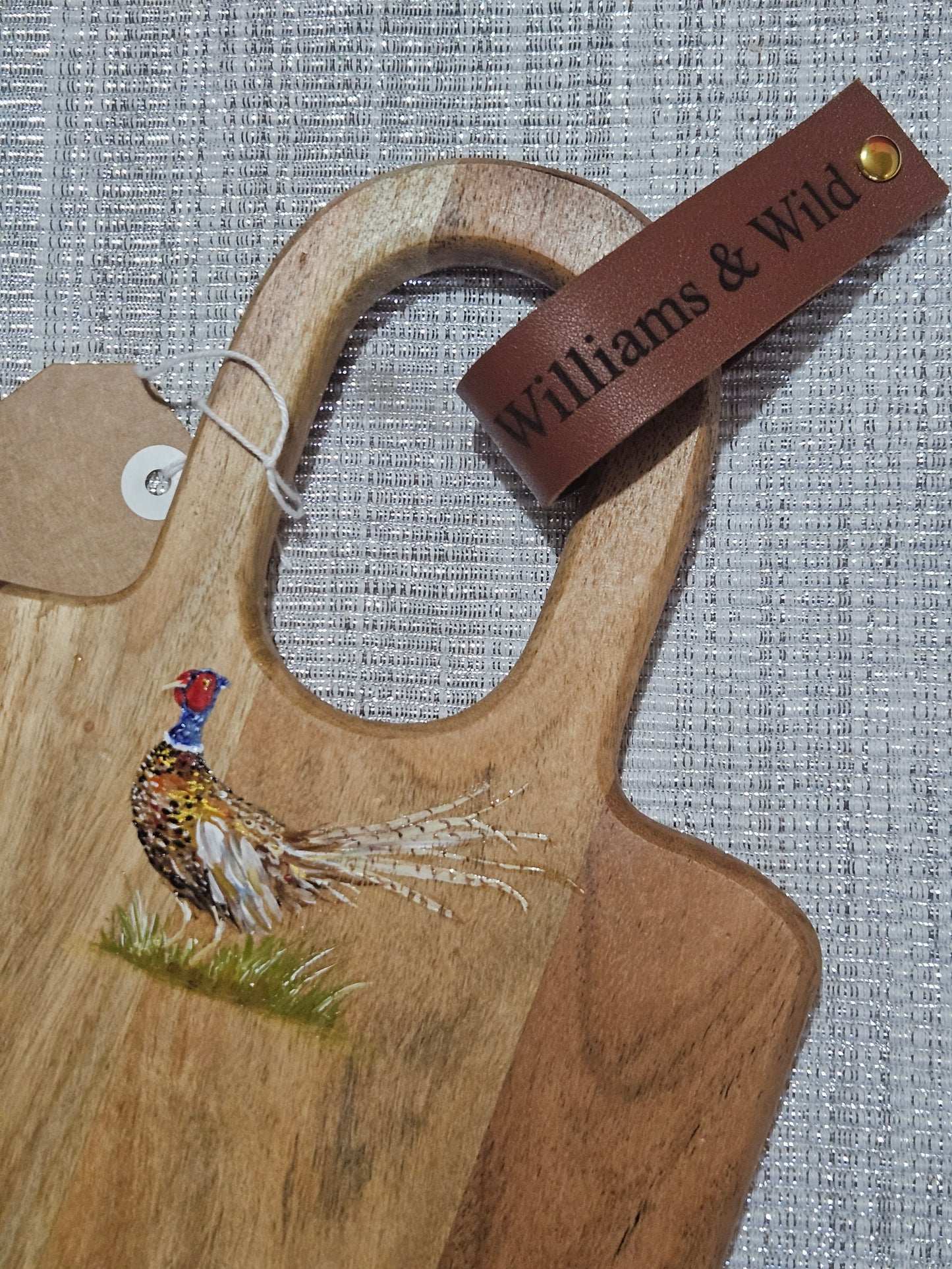 Long Hand Painted Pheasant Serving Board