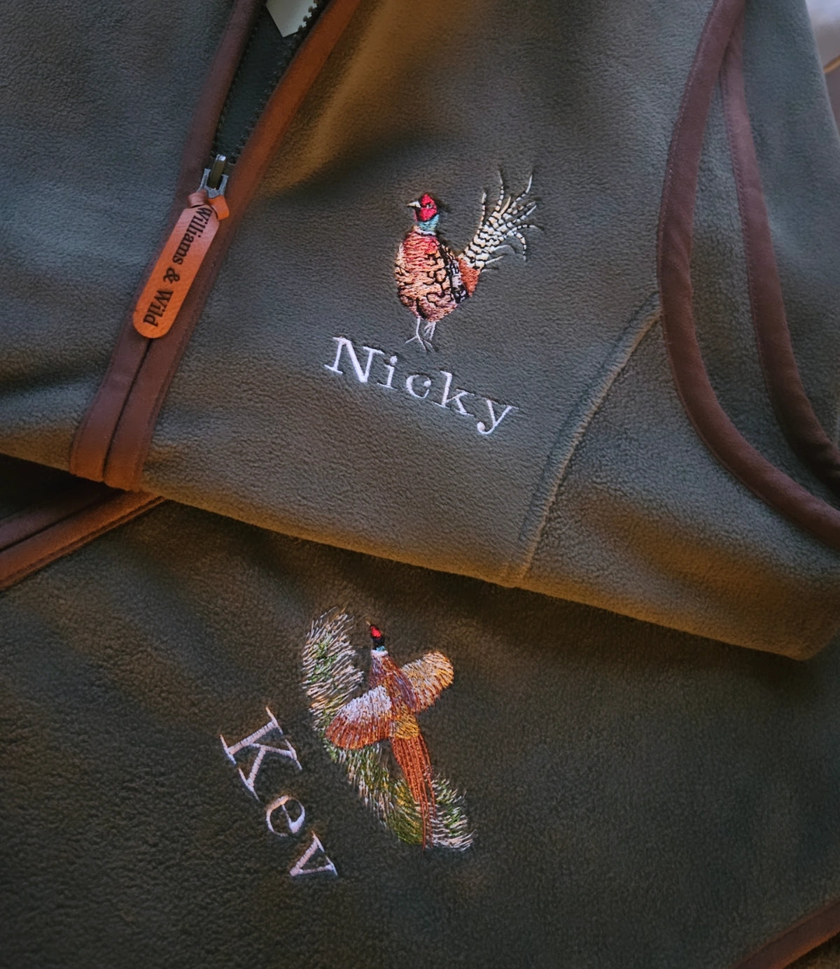 Embroidered Pheasant Gilet COLOUR FLYING PHEASANT-  (Men's)