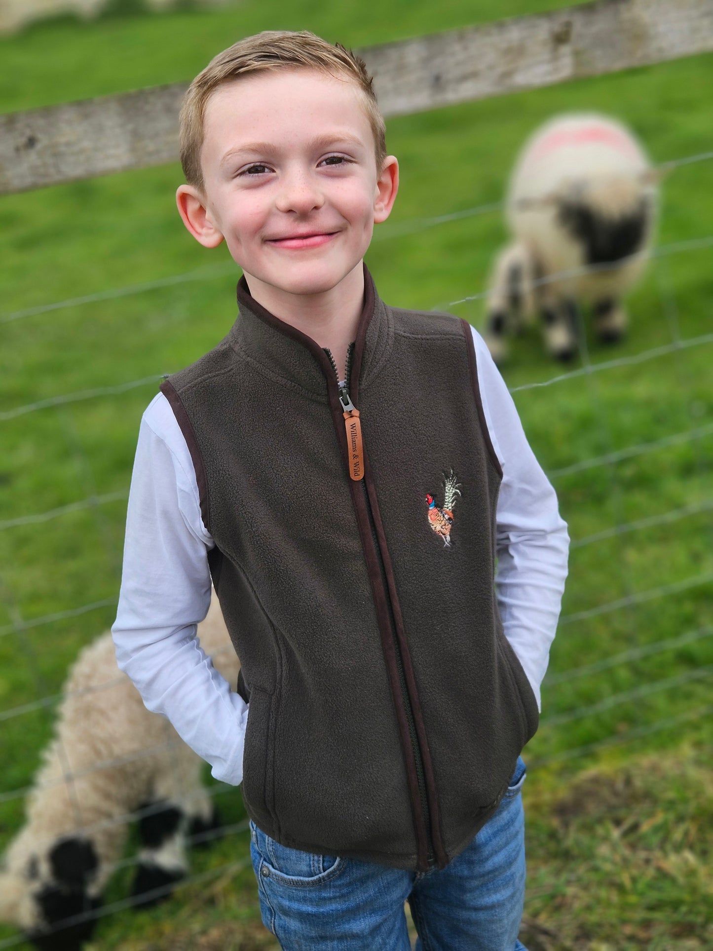 Children's Embroidered Pheasant Gilets