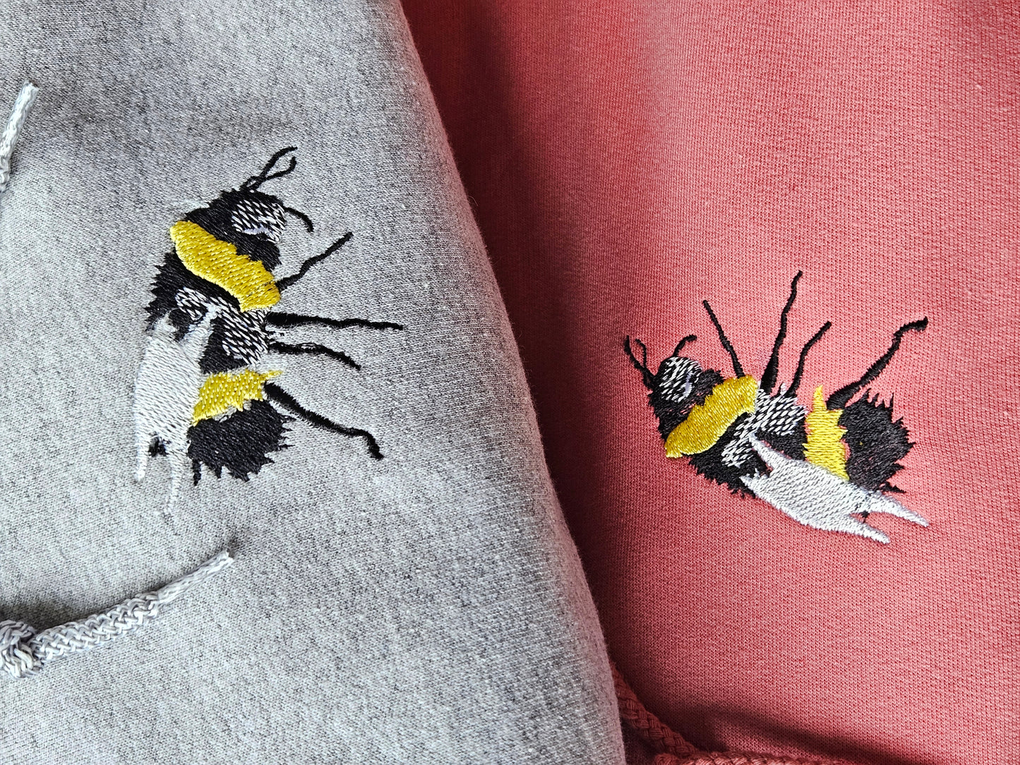 Embroidered bumble bee hoodies