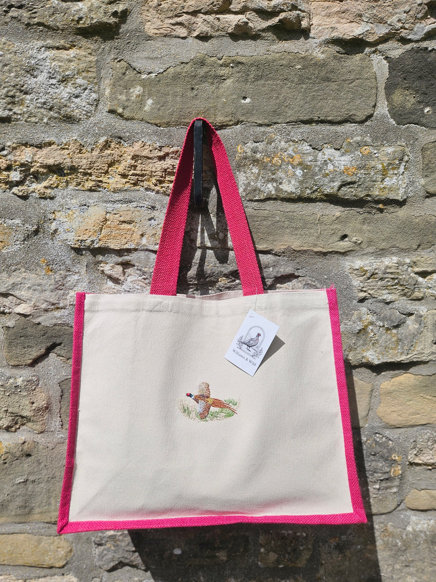 Embroidered Gamebird Strong Jute Bags