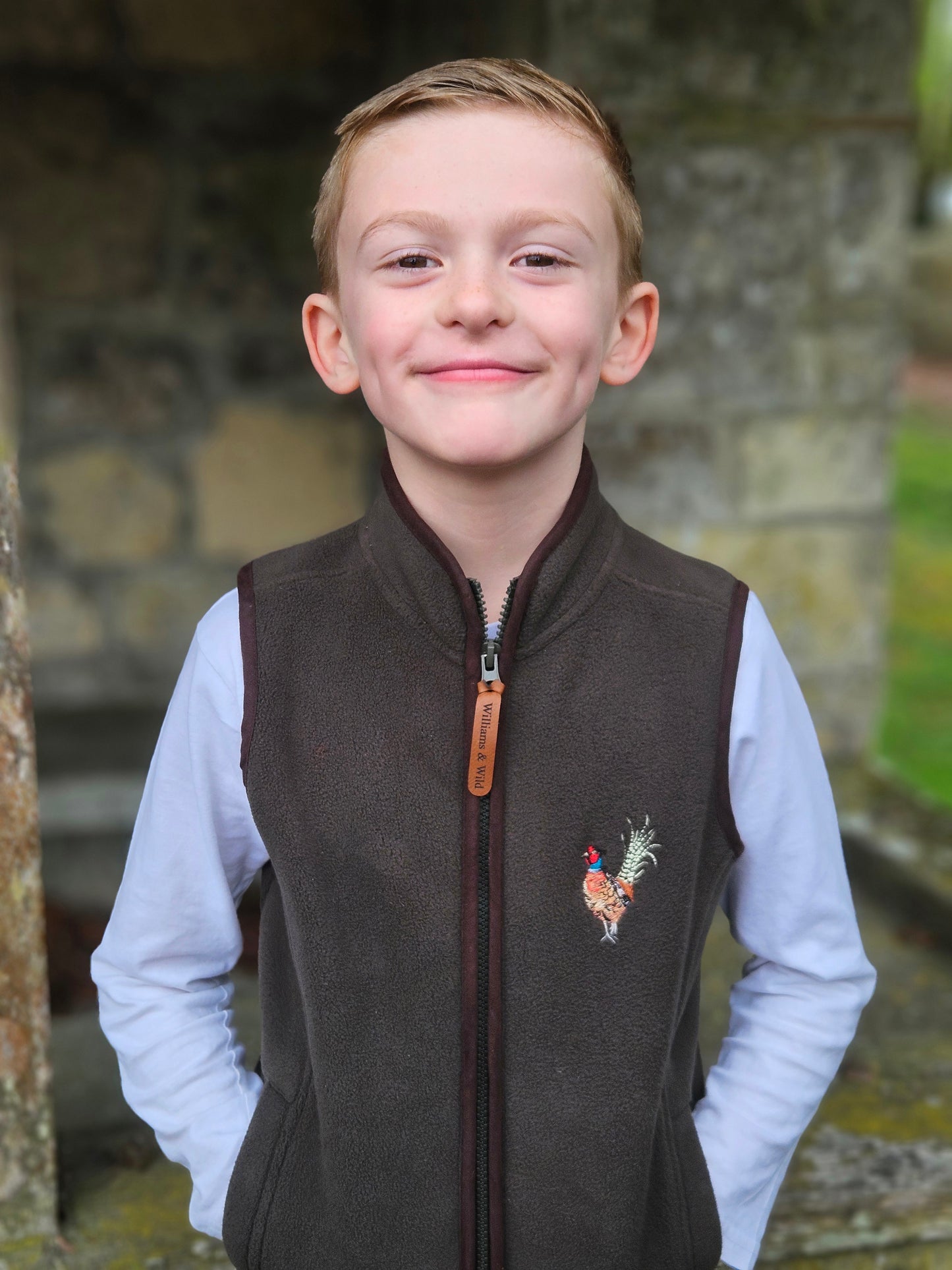 Children's Embroidered Pheasant Gilets