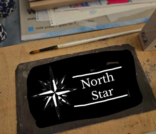 Personalised Hand Drawn/Painted and Resin Door Slate (k.J)