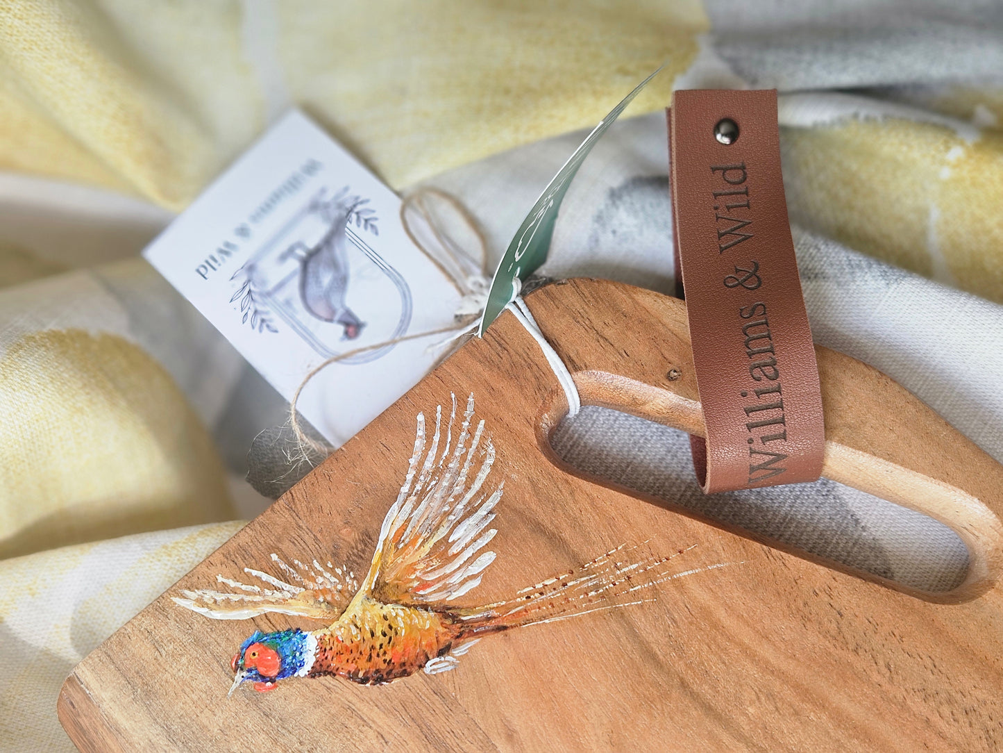 Flying Pheasant Hand Painted Platter Serving Board
