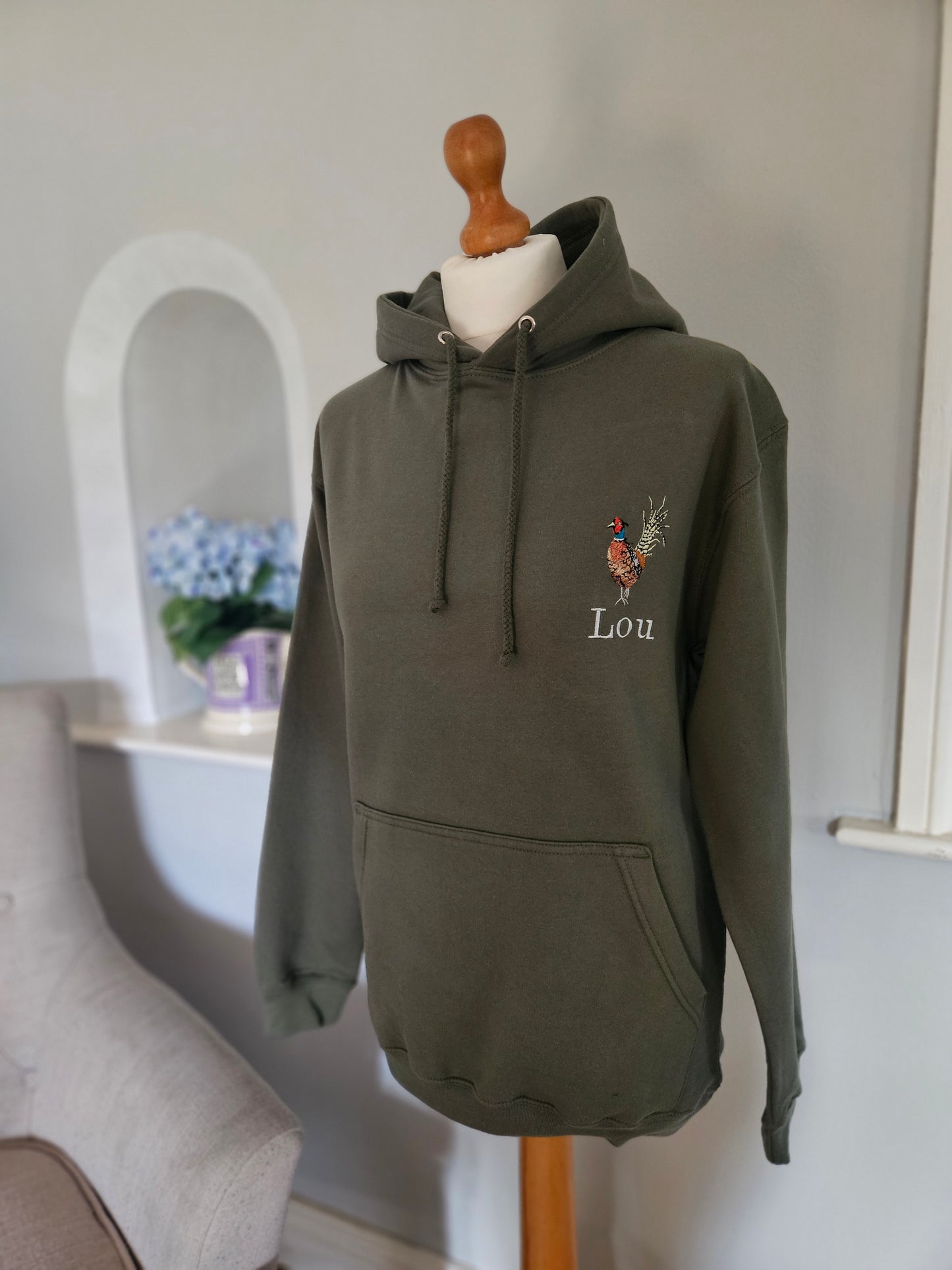 Embroidered Pheasant Hoodies. UNISEX