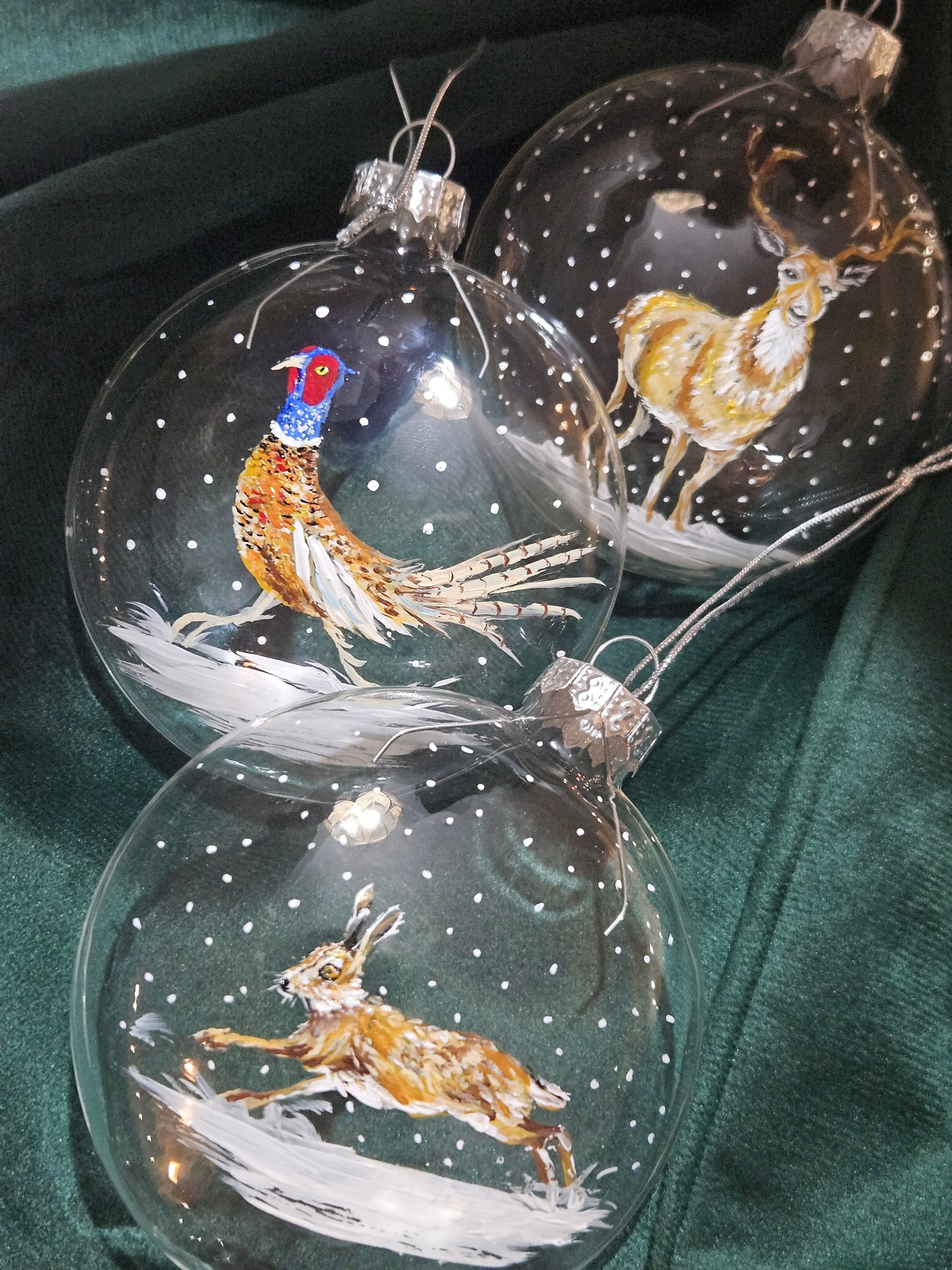 COUNTRYSIDE ANIMALS Glass Boxed Baubles (Personalisation Available)