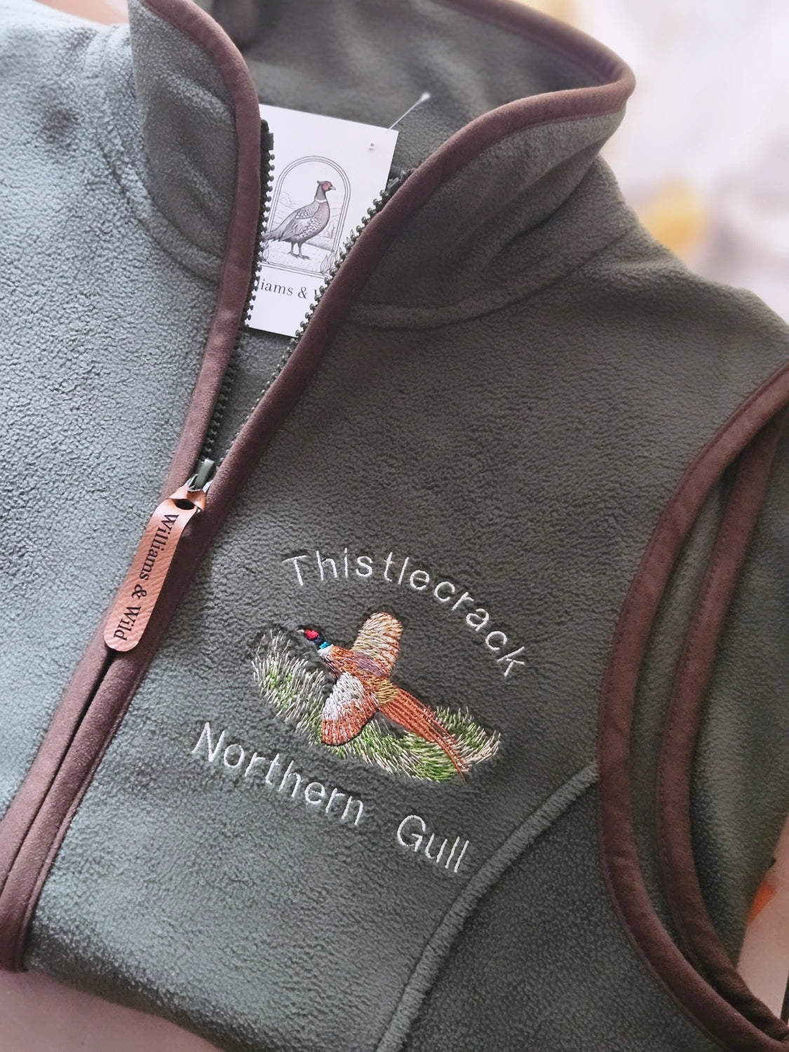 Embroidered Pheasant Gilet COLOUR FLYINGPHEASANT (women's)