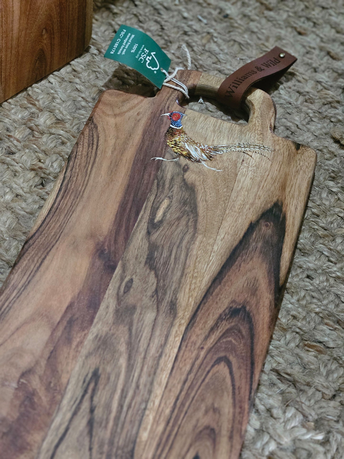 Hand Painted Pheasant Serving Board long.