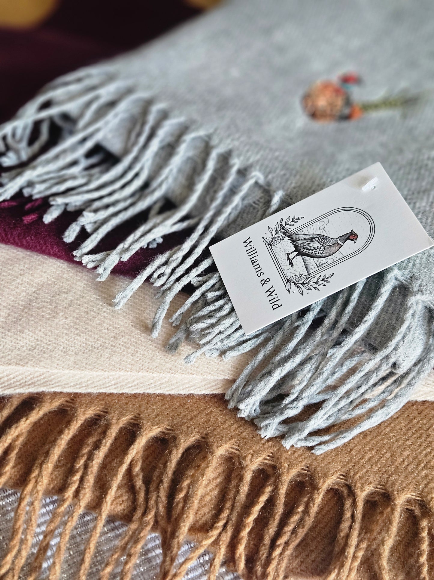 Embroidered Pheasant Scarves