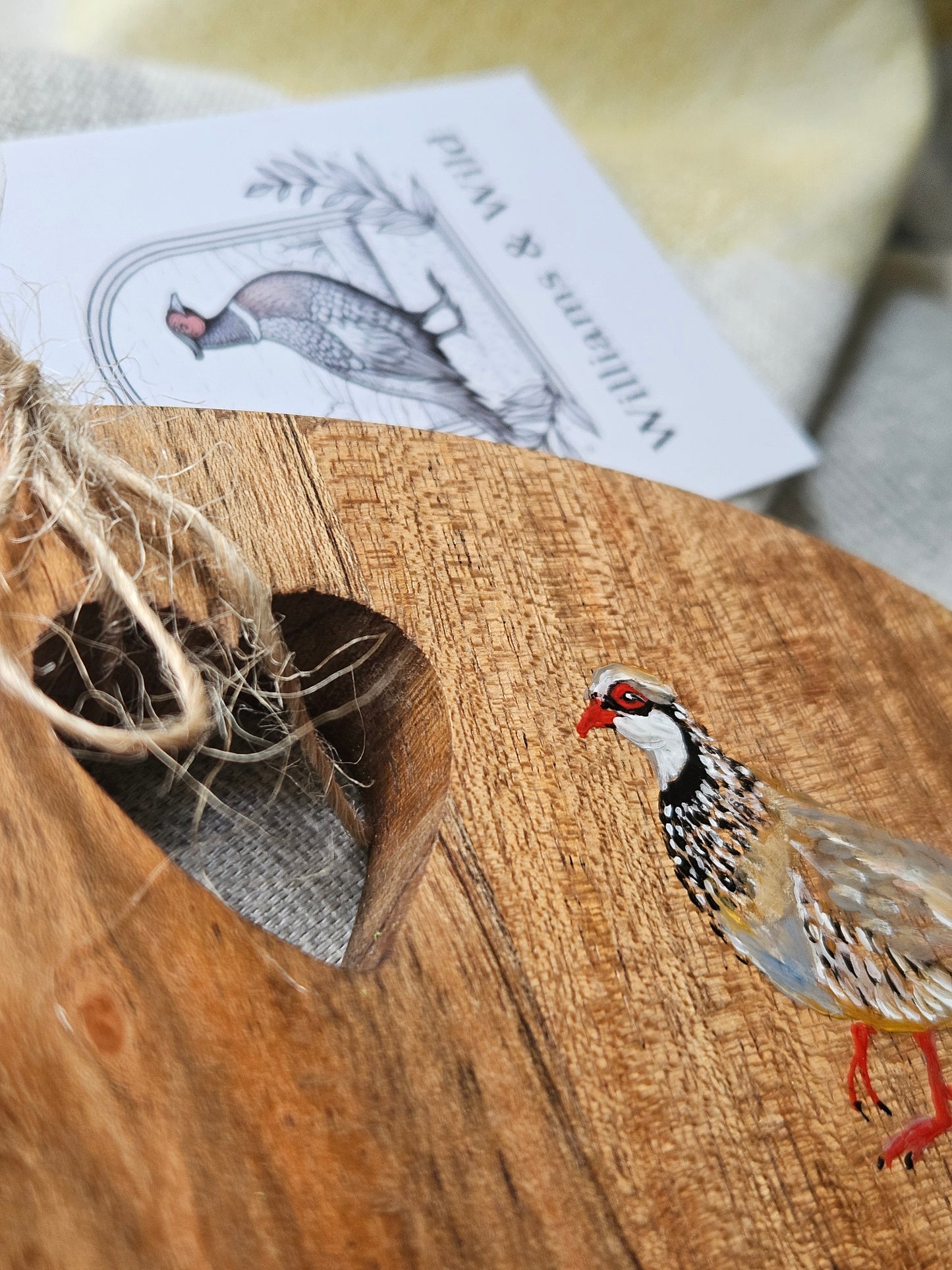 Hand Painted Partridge Wooden Small Board