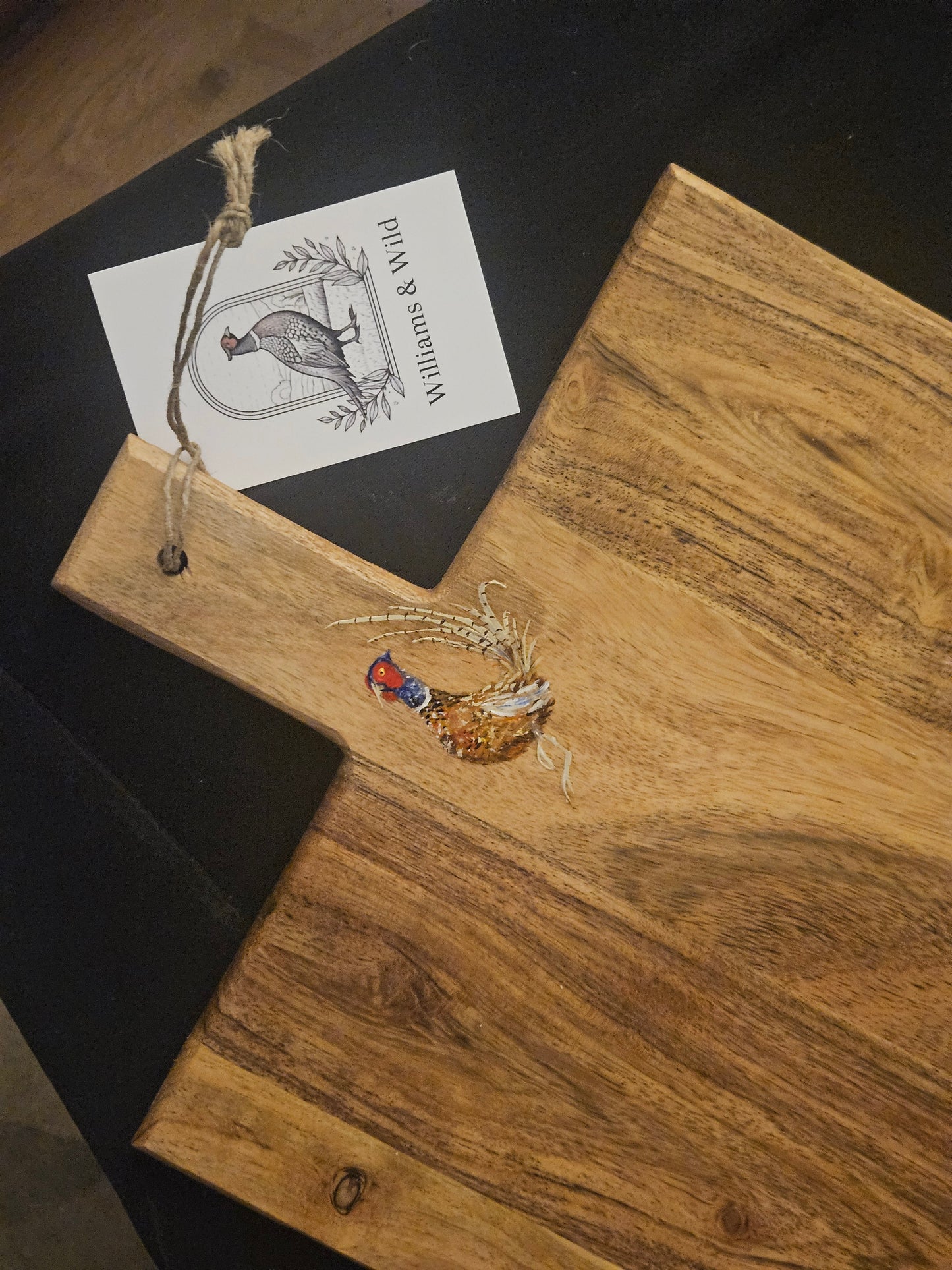 Hand Painted Pheasant Serving Board.
