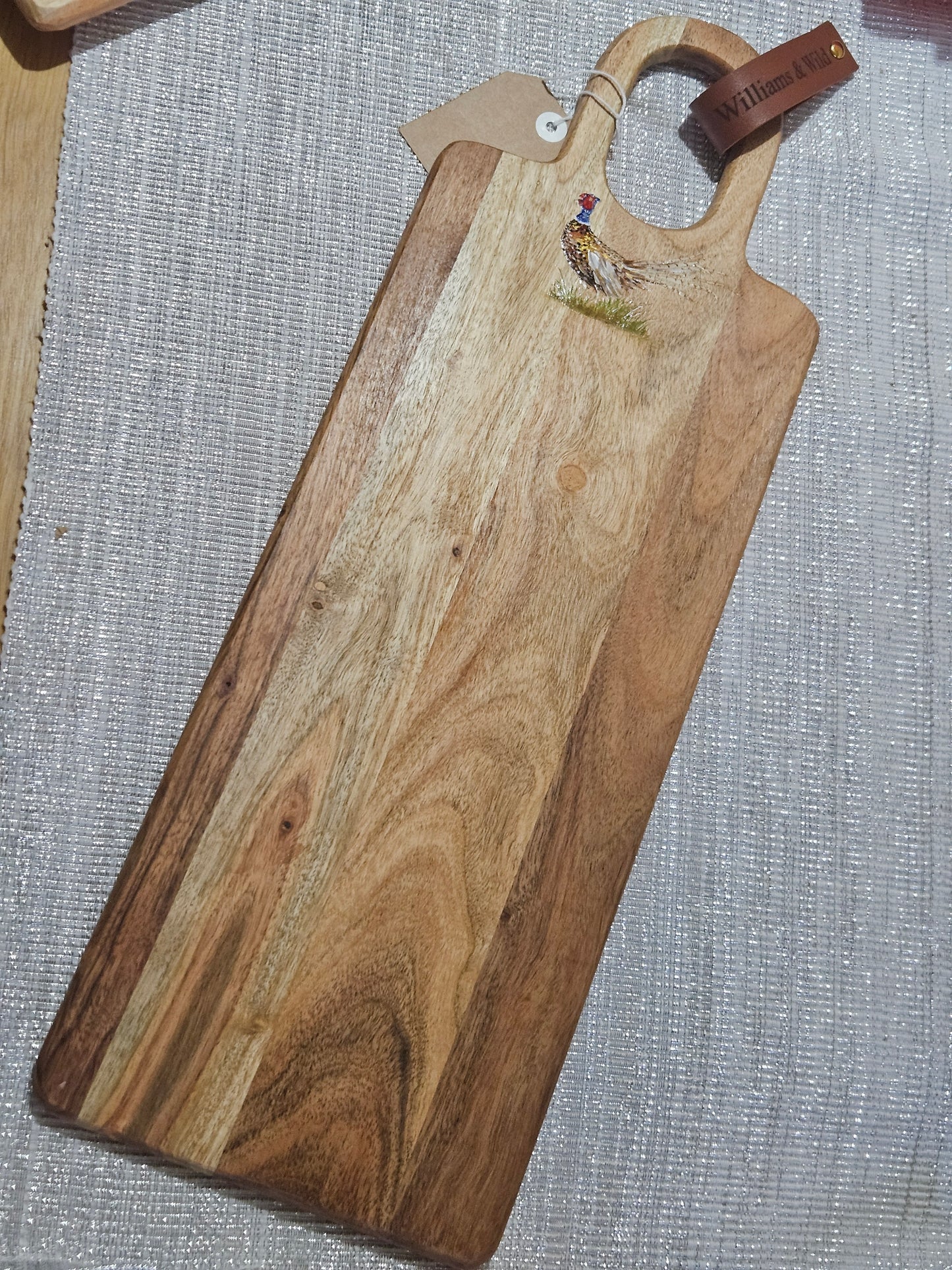 Long Hand Painted Pheasant Serving Board