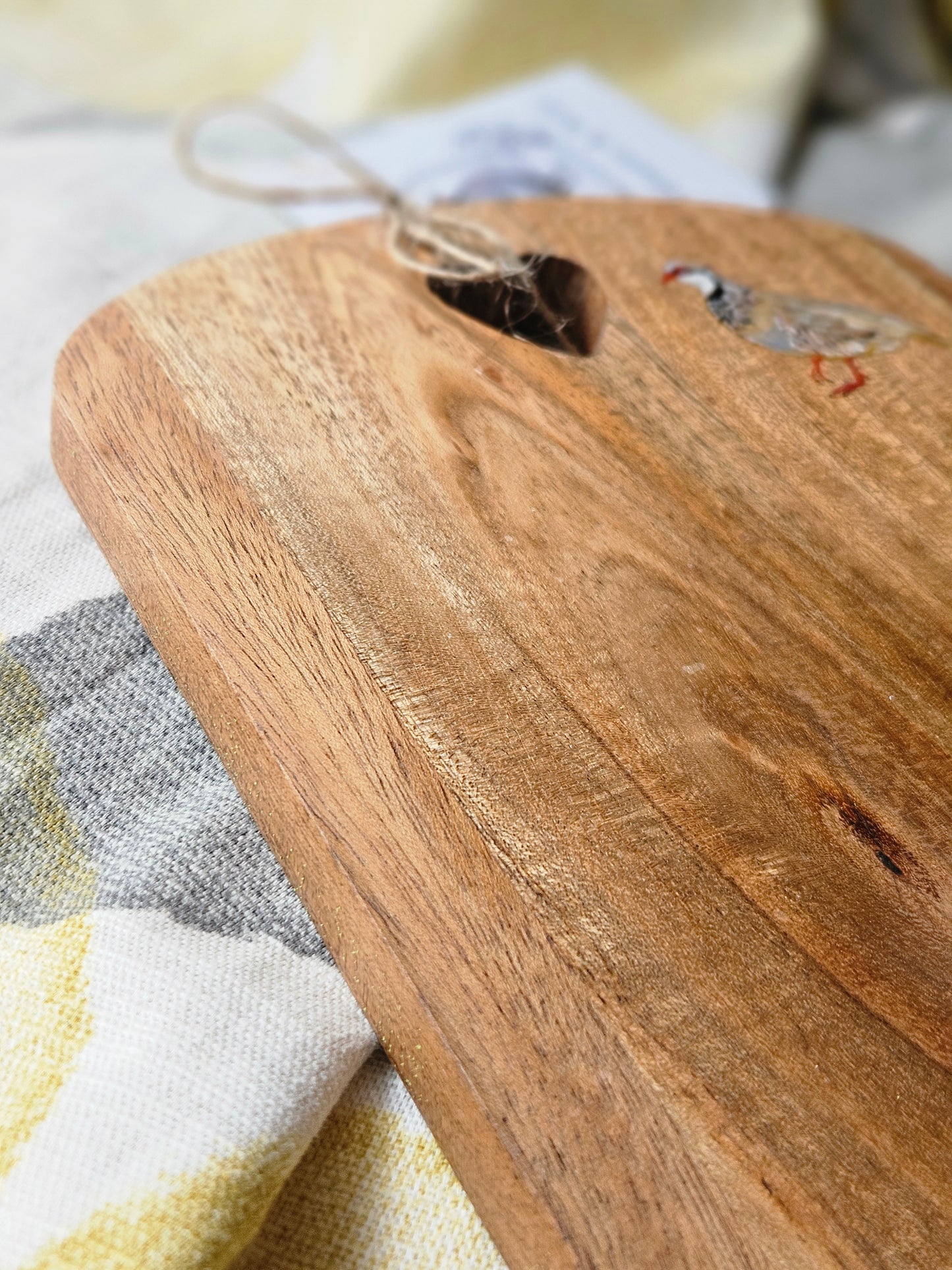 Hand Painted Partridge Wooden Small Board