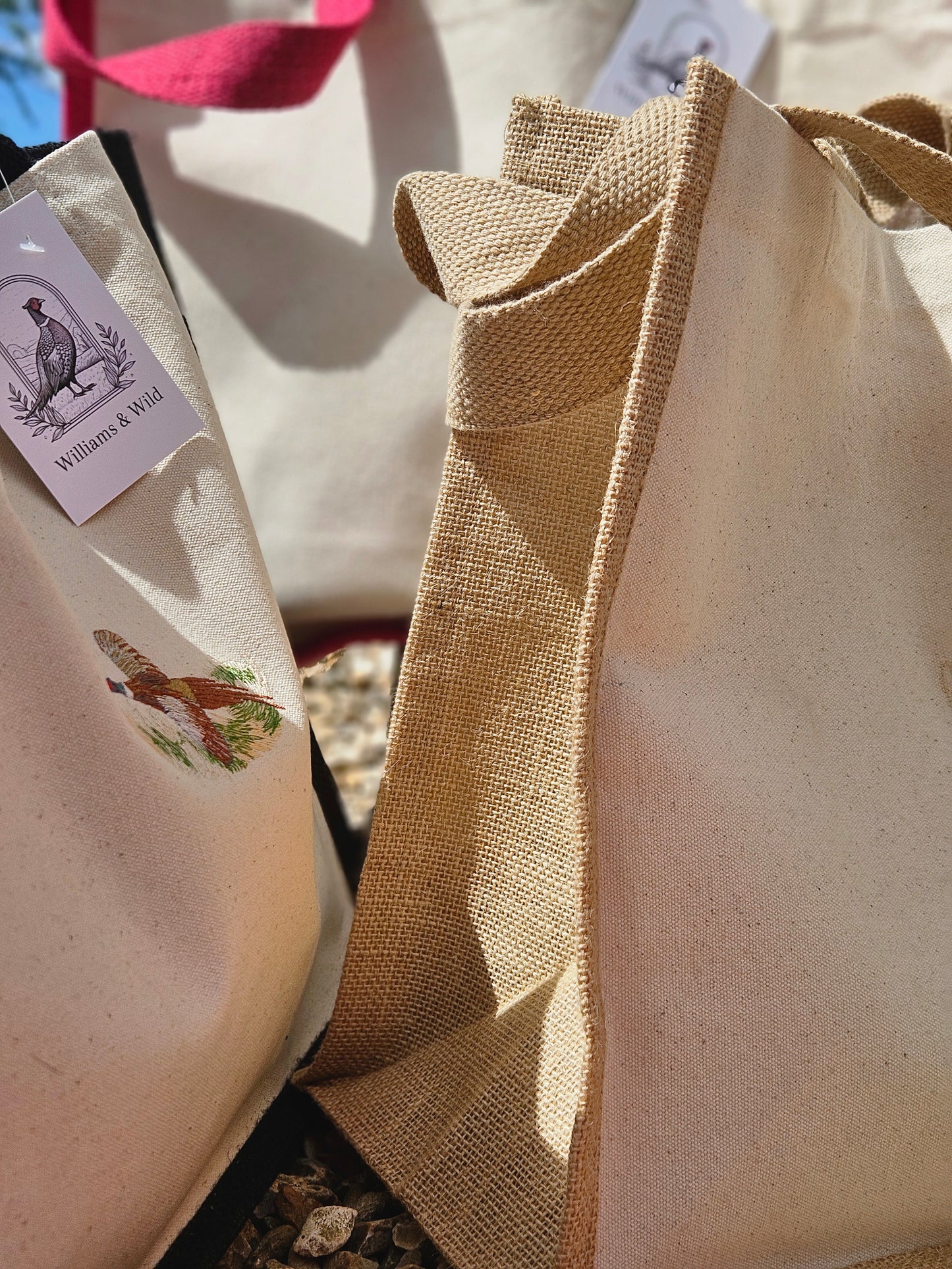 Embroidered Gamebird Strong Jute Bags